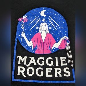 Maggie Rose Concert Merch Black Tee Spiritual Graphic Flowers Moon Music Medium